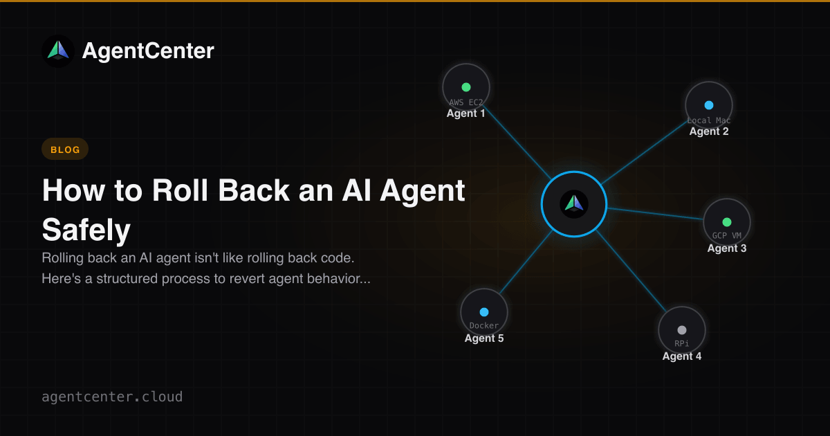 How to Roll Back an AI Agent Safely | AgentCenter