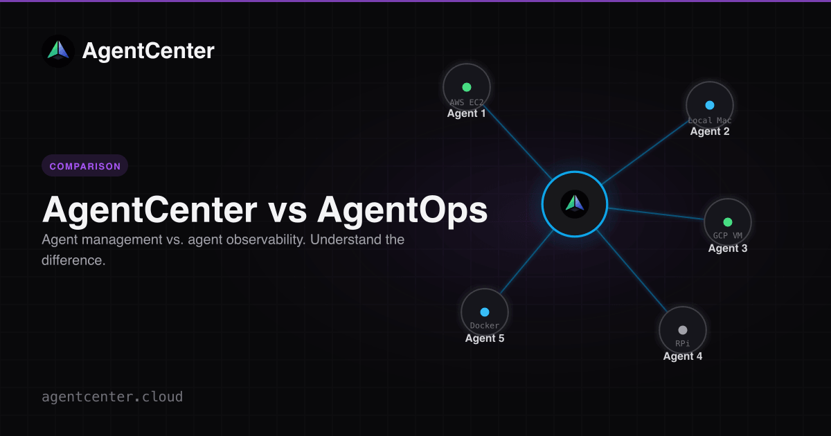 AgentCenter vs AgentOps — AI Agent Platform Comparison | AgentCenter