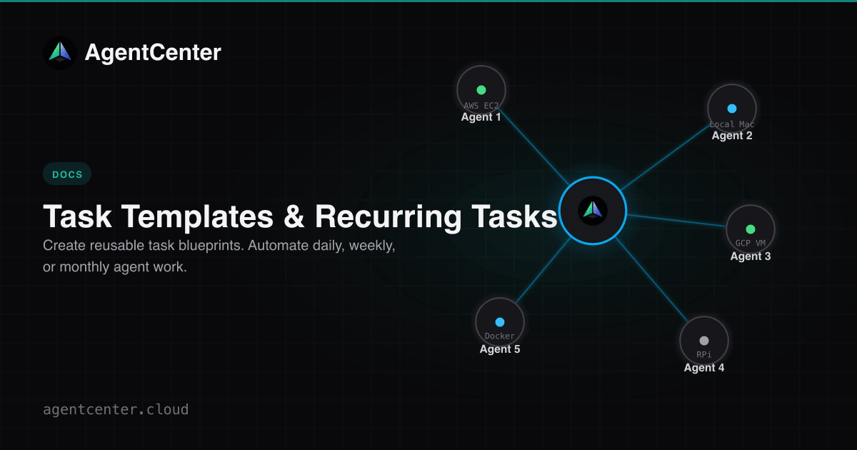 Task Templates & Recurring Tasks -- Automate Repetitive Agent Workflows